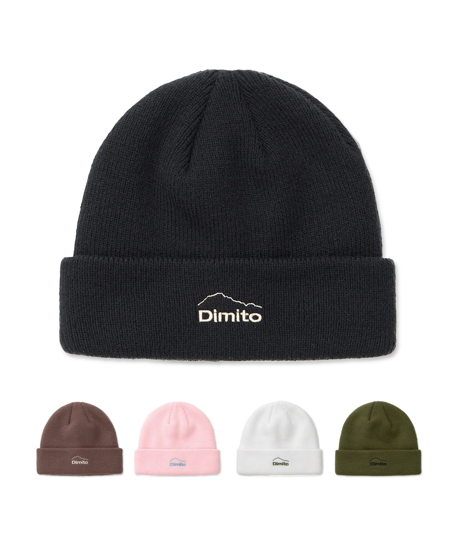 DIMITO ディミト DMT LOGO BEANIE スノーボード ビーニー ユニセックス ムラサキスポーツ 24-25モデル LL J3(WHITE-ONESIZE)