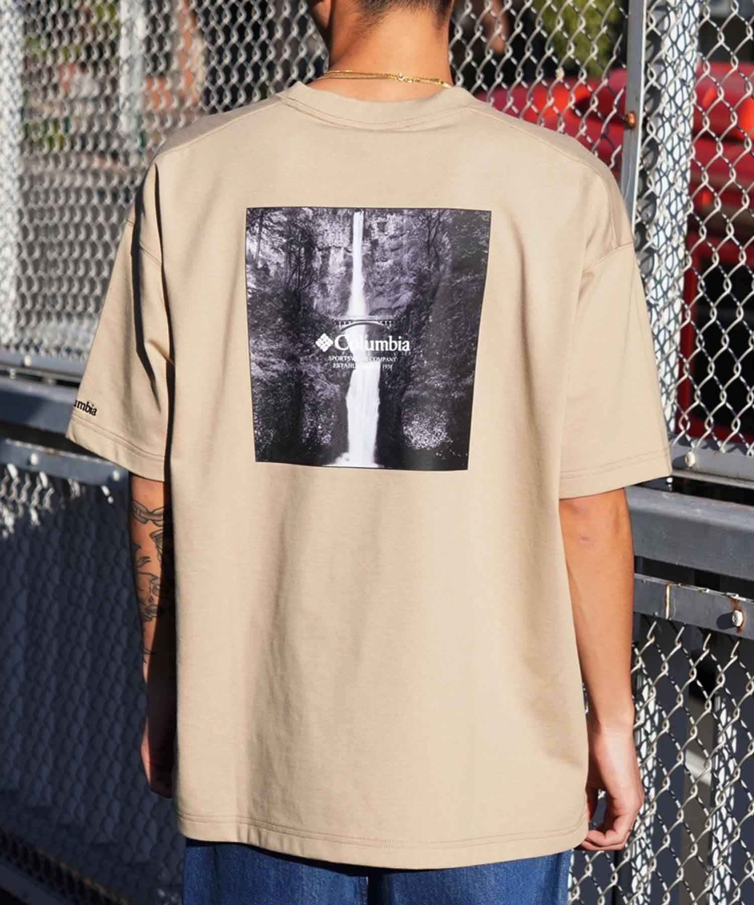 【ムラサキスポーツ限定】columbia コロンビア メンズ オーバーサイズ Tシャツ 半袖T UVケア バックプリント PM4502(266-M)