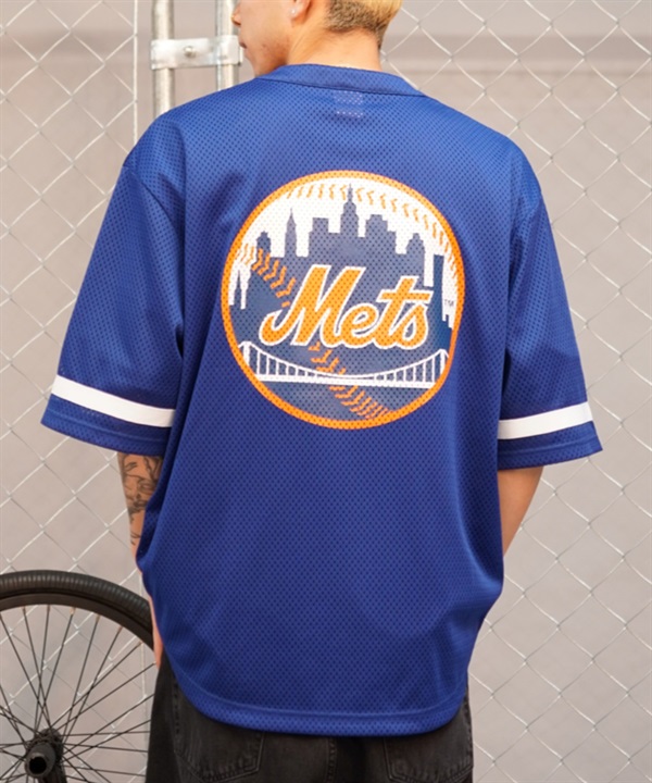 Fanatics ファナティクス メンズ 半袖 Tシャツ ゲームシャツ メッシュ MLB ニューヨーク・メッツ ML2124SS0002 ムラサキスポーツ限定