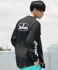 DEVILUSE デビルユース メンズ ラッシュガード 長袖 Tシャツ オーバーサイズ 水陸両用 ムラサキスポーツ限定 243OO1LT089DU(BLK-M)