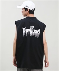 DEVILUSE デビルユース メンズ ラッシュガード ノースリーブ タンクトップ 水陸両用 ムラサキスポーツ限定 243OO1ST305DU(BLK-M)