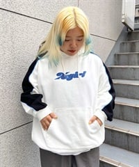 X-GIRL/エックスガール  CONTRAST COLOR SWEAT HOODIE レディース プルオーバー パーカー 105233012022(WHITE-M)