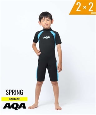 【オンラインストア限定】AQA エーキューエーバックジップ スプリング KW-4504A-23LB ウェットスーツ スプリング キッズ