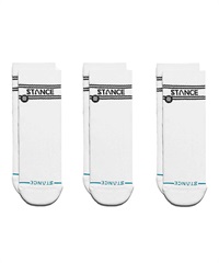 STANCE スタンス ソックス 靴下 3足セット BASIC QUARTER 3 PACK A356A24BAS(WHITE-L)