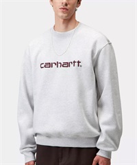 Carhartt WIP カーハートダブリューアイピー トレーナー スウェット メンズ クルーネック ロゴ 刺繍 裏起毛 CARHARTT SWEAT I030546(GREY-S)