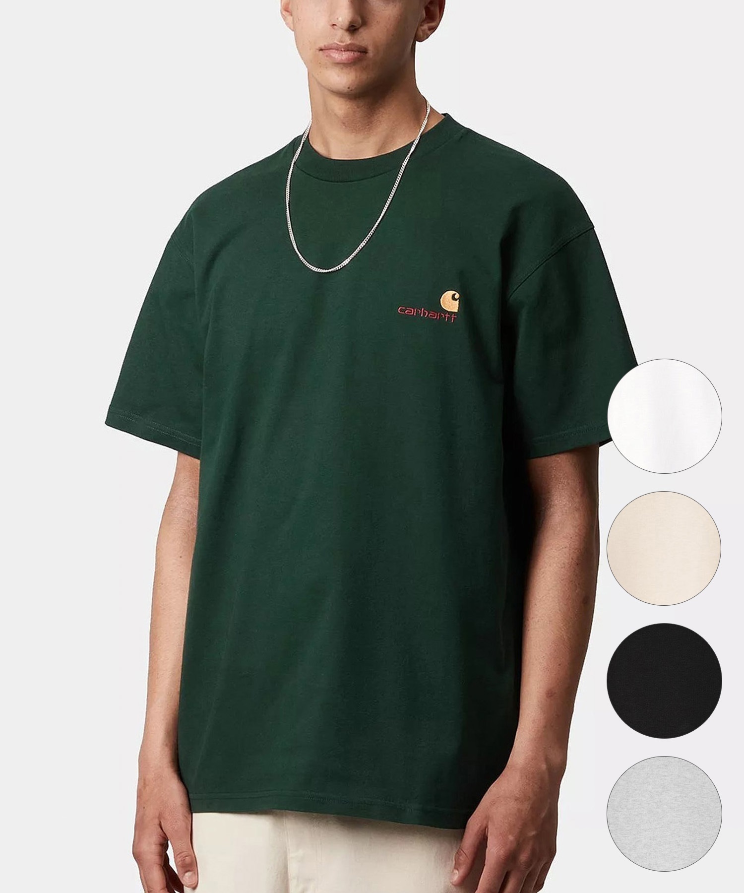 Carhartt WIP カーハートダブリューアイピー 半袖 Tシャツ メンズ ショートスリーブアメリカンスクリプトTシャツ S/S AMERICAN SCRIPT T-SHIRT I029956(WHITE-S)