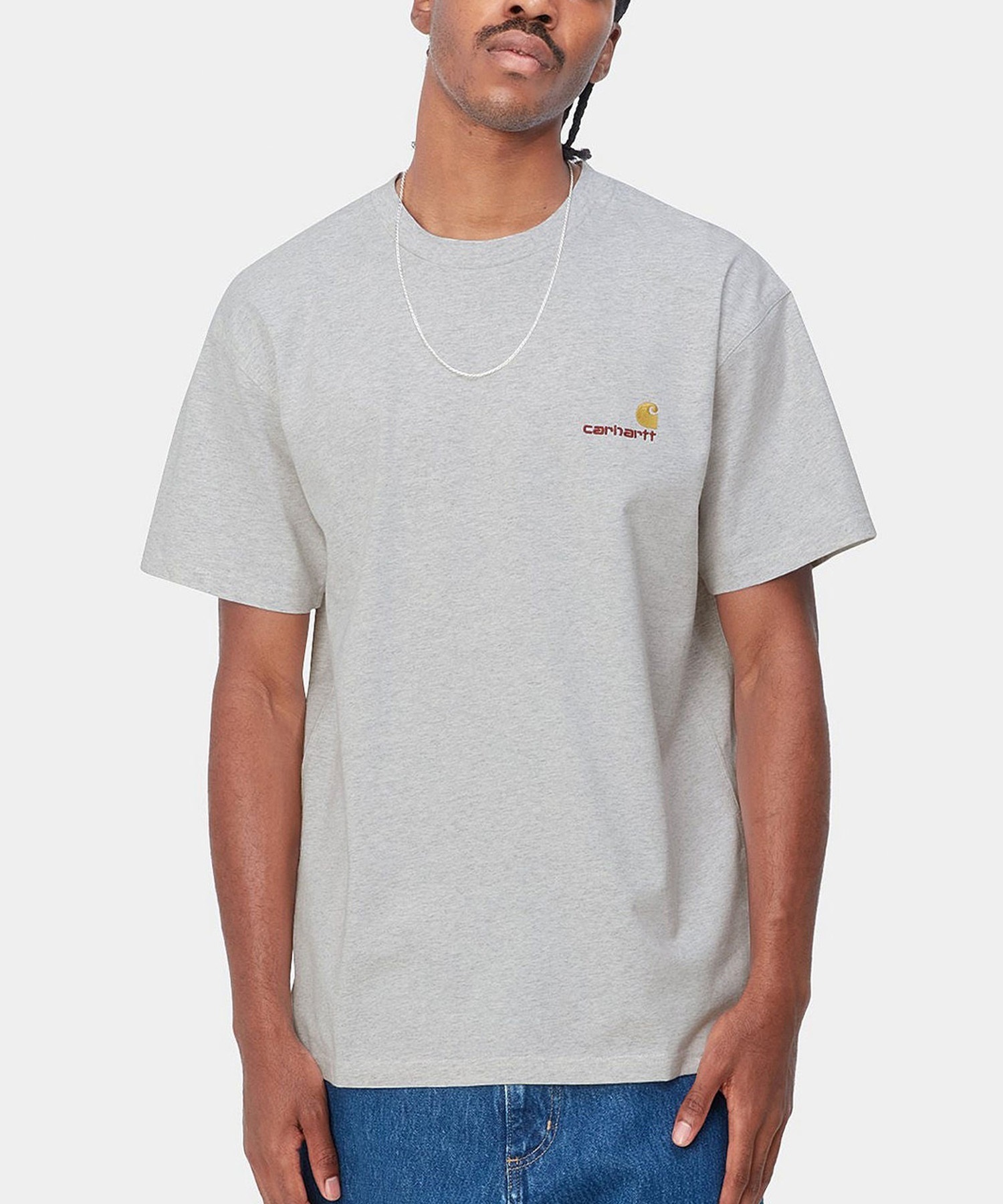Carhartt WIP カーハートダブリューアイピー 半袖 Tシャツ メンズ ショートスリーブアメリカンスクリプトTシャツ S/S AMERICAN SCRIPT T-SHIRT I029956(GREY-S)