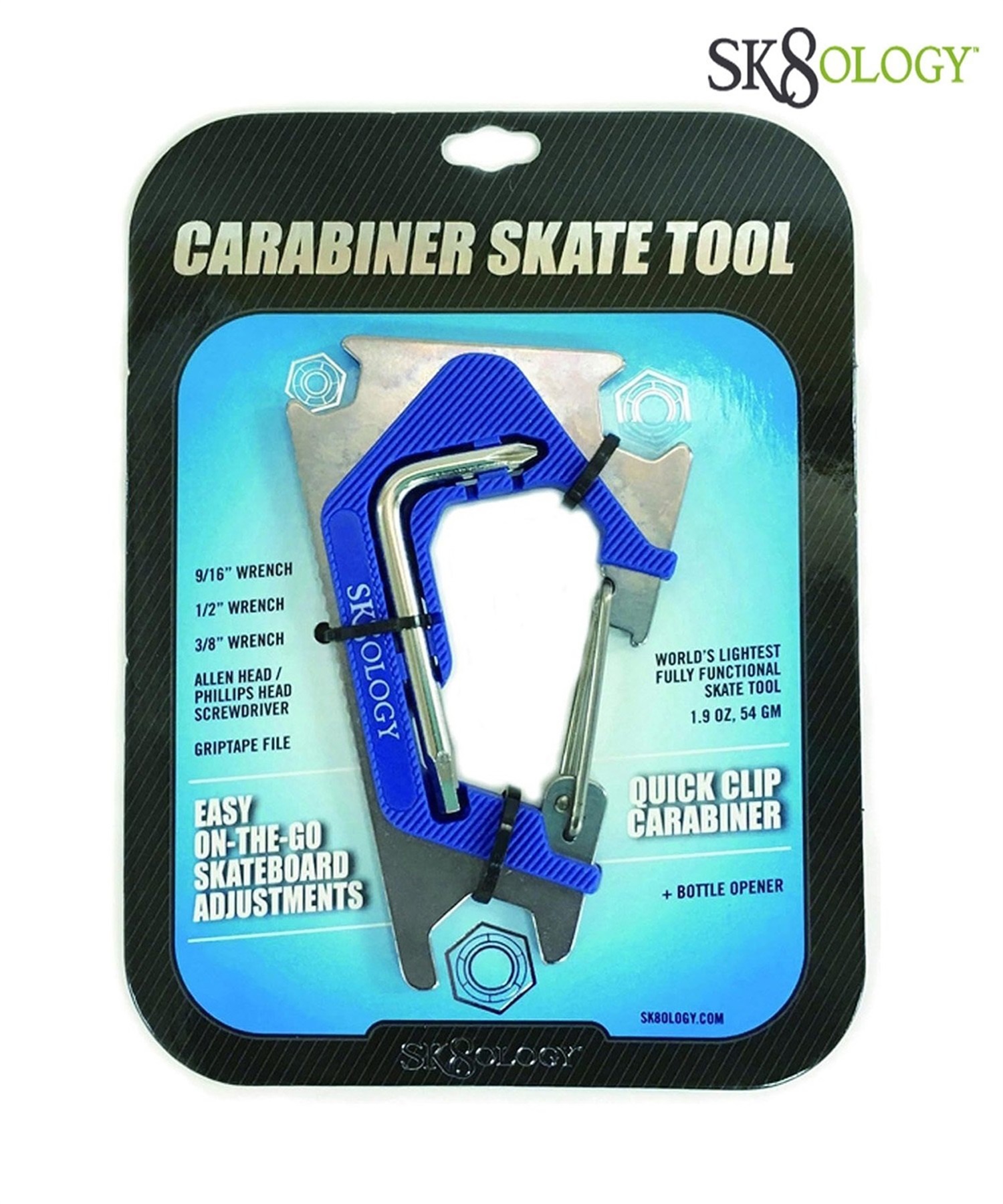 SK8LOGY スケートオロジー スケートボード トリツケ ツール カラビナ 2.0 ムラサキスポーツ(MT/BL-ONE)