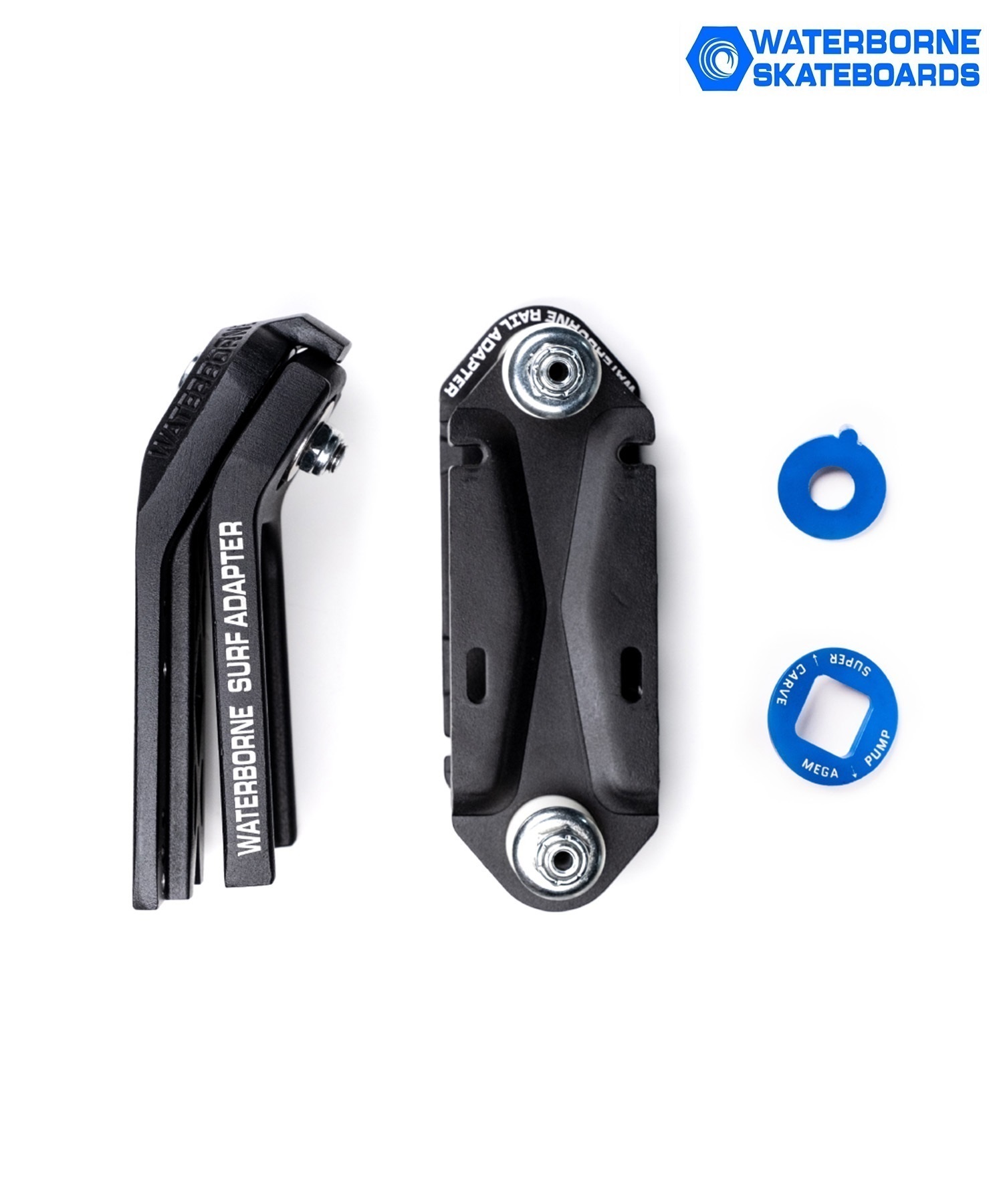 WATERBORNE ウォーターボーン スケートボード サーフ トラック アダプター FIN SYSTEM SURF AND RAIL ADAPTER ムラサキスポーツ(BK-ONE)
