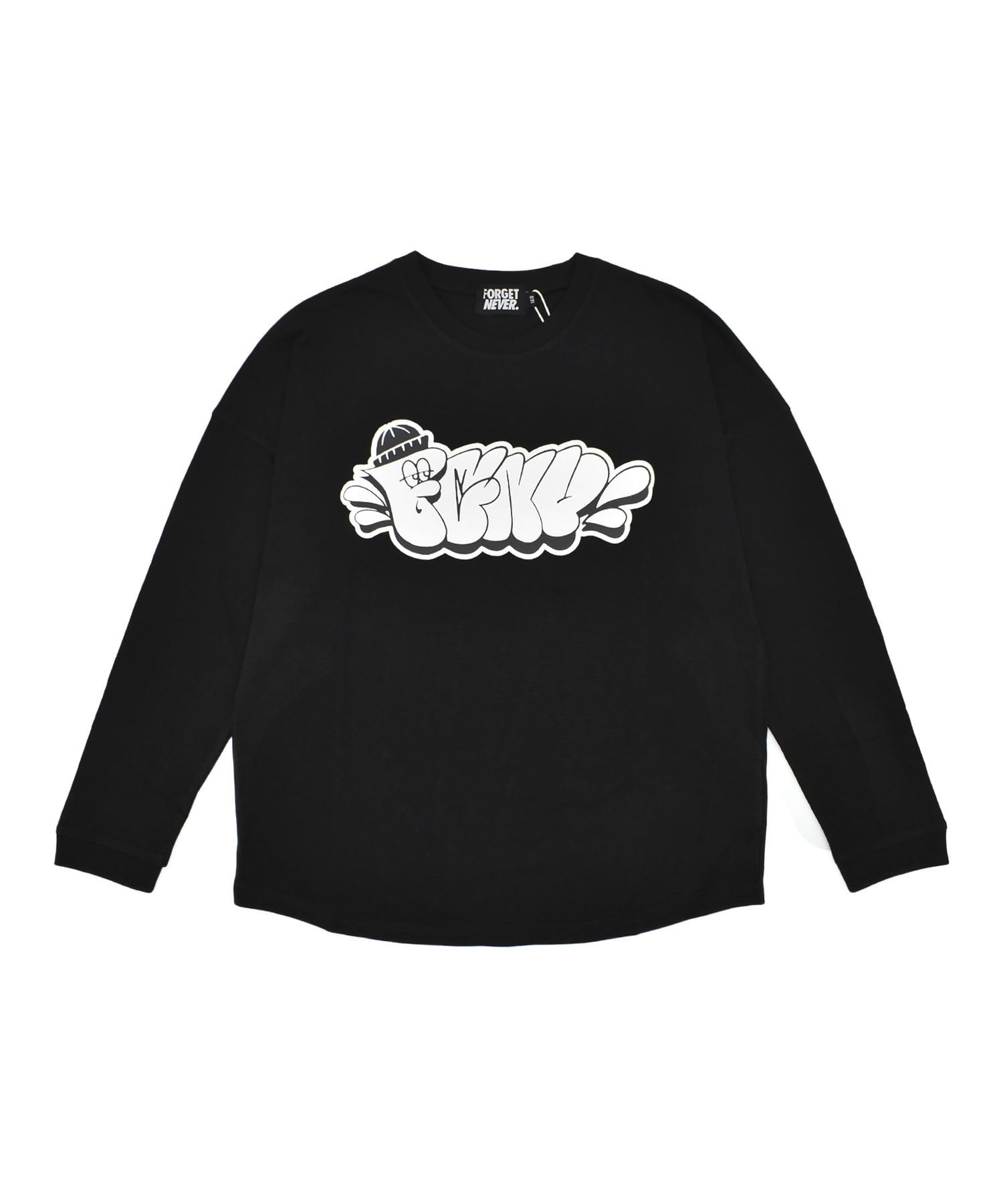FORGET NEVER フォーゲットネバー 長袖 Tシャツ キッズ ロンT PTEE 244OO3LT107FN(BLK-130cm)