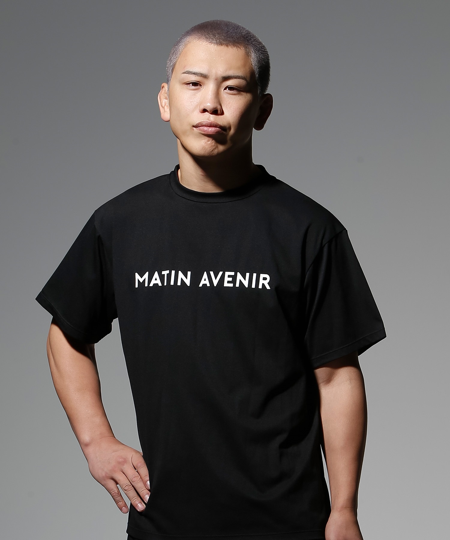 MATIN AVENIR マタンアヴニール ラッシュガード 半袖 Tシャツ ユニセックス 水陸両用 UVカット 速乾 MA0006 ムラサキスポーツ限定(BK-M)