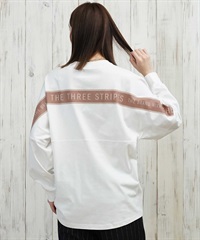 adidas アディダス 長袖 Tシャツ ロンT レディース バックテープ CX380(WT/PK-M)