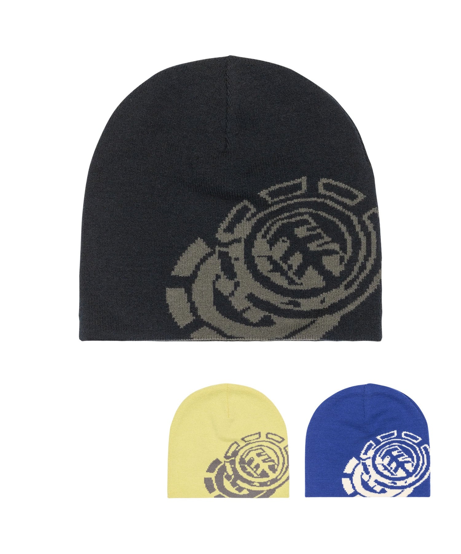 ELEMENT エレメント ニット帽 ビーニー ニットキャップ ロゴ NO FOLD DOUBLE ICON BF022-989(FBK-FREE)