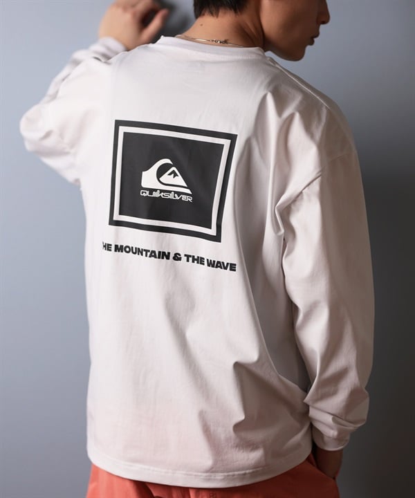 QUIKSILVER クイックシルバー ラッシュガード メンズ 長袖 Tシャツ ロンT バックプリント水陸両用 UVカット QLY251627M ムラサキスポーツ限定(WHT-M)