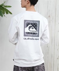 QUIKSILVER クイックシルバー ラッシュガード メンズ 長袖 Tシャツ ロンT バックプリント 水陸両用 UVカット QLY251628M ムラサキスポーツ限定(WHT1-M)