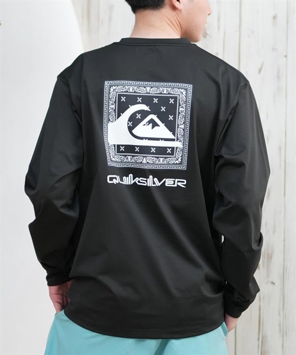 QUIKSILVER クイックシルバー ラッシュガード メンズ 長袖 Tシャツ ロンT バックプリント 水陸両用 UVカット QLY251628M ムラサキスポーツ限定