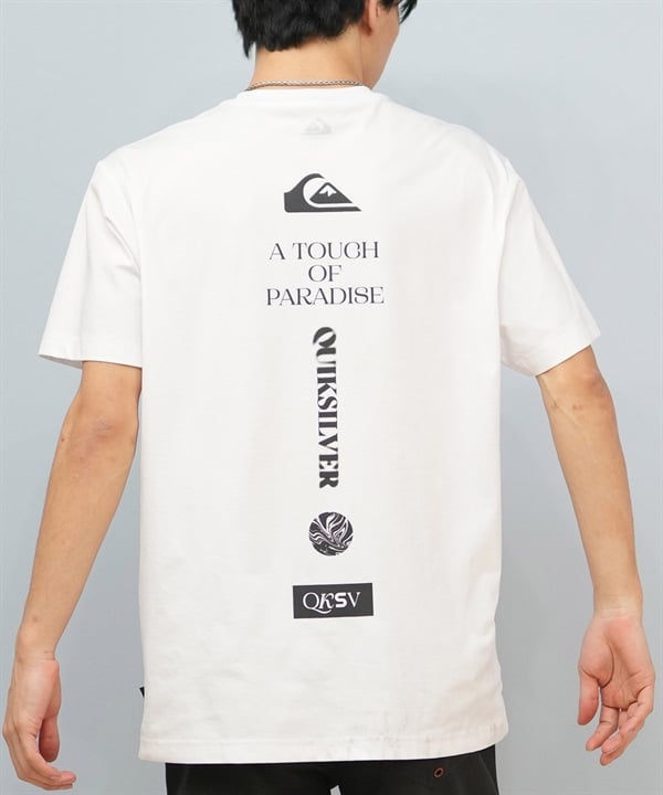 QUIKSILVER クイックシルバー 水着 ラッシュガード 半袖 Tシャツ メンズ バックプリント 水陸両用 UVカット 速乾 QLY252007