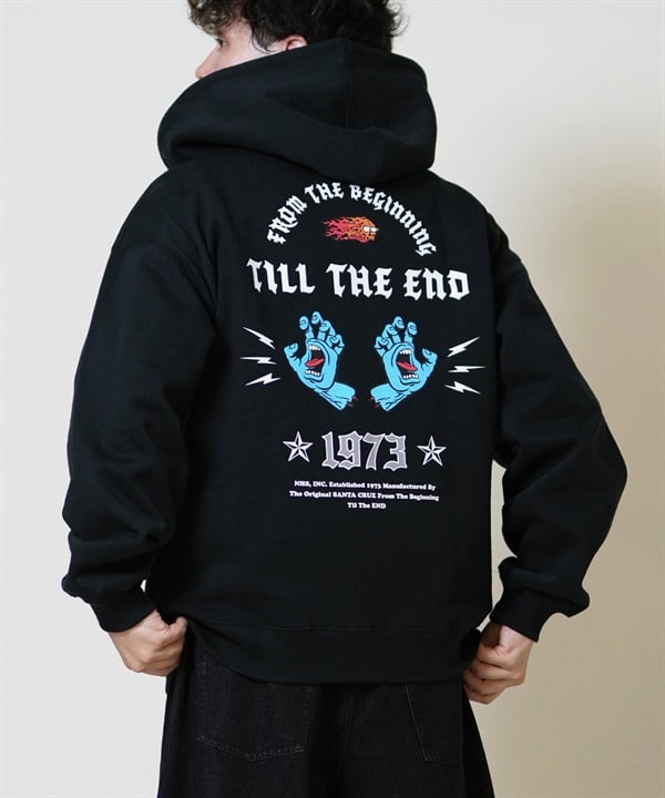 SANTACRUZ サンタクルーズ ジップアップ パーカー メンズ スウェット フーディー バックプリント 裏起毛 502254301 ムラサキスポーツ限定