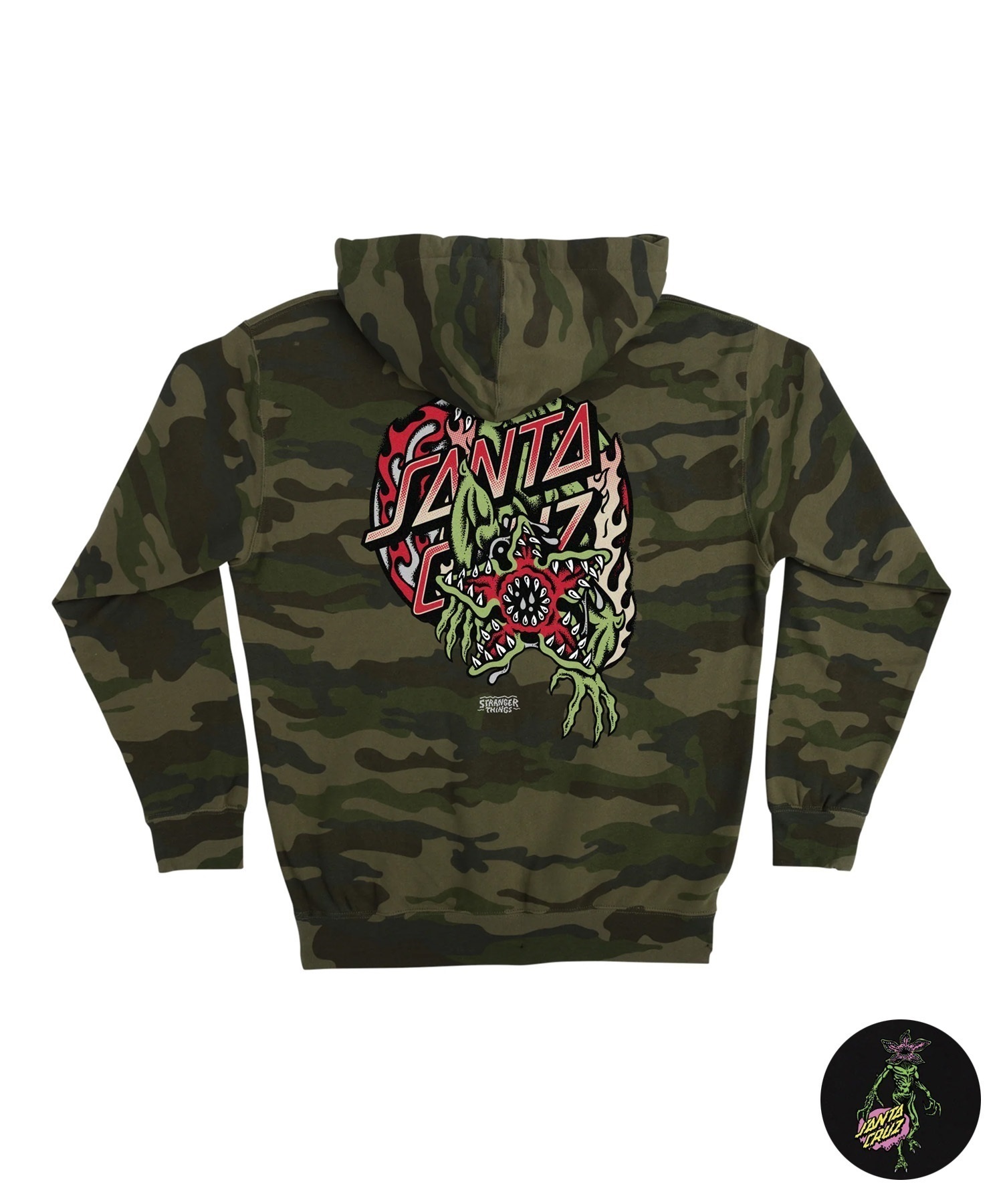 【11月10日発売】 SANTA CRUZ サンタクルーズ × STRANGER THINGS プルオーバー パーカー メンズ ST P OHOOD DEMOGORGON DOT 510255301(BLK-M)