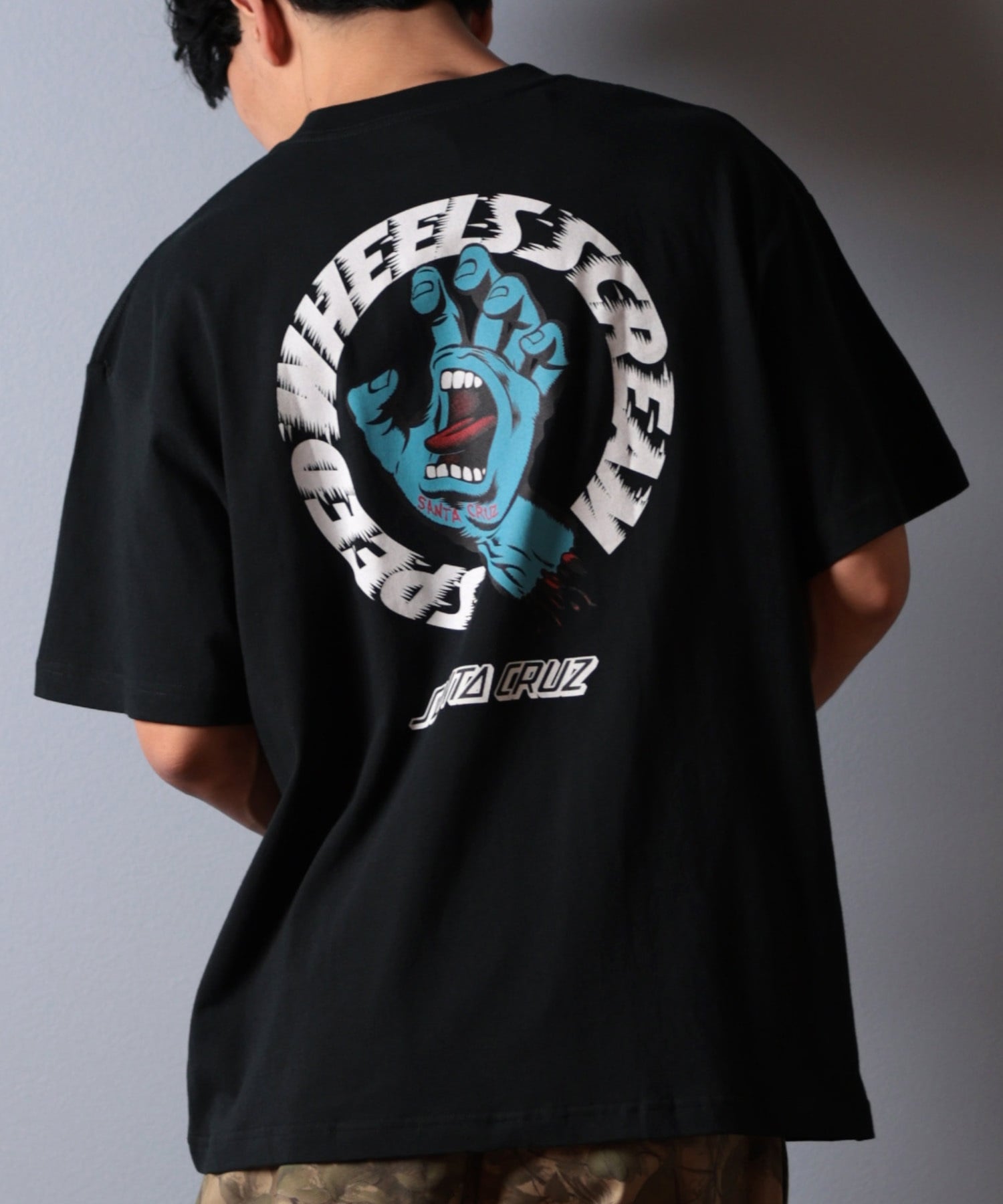 SANTACRUZ サンタクルーズ 半袖 Tシャツ メンズ バックプリント ロゴ スクリーミングハンド 502252401 ムラサキスポーツ限定(OFFBK-M)