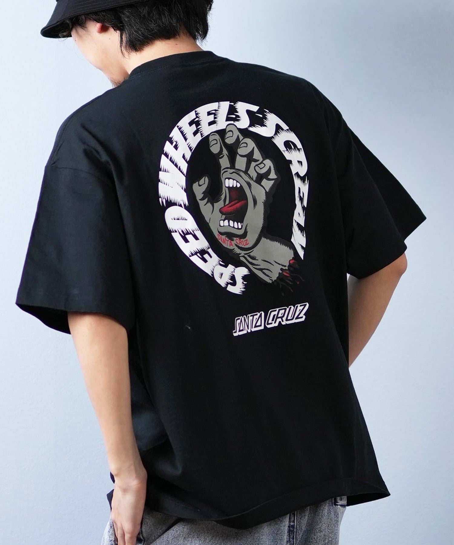 SANTACRUZ サンタクルーズ 半袖 Tシャツ メンズ バックプリント ロゴ スクリーミングハンド 502252401 ムラサキスポーツ限定(OBKGY-M)