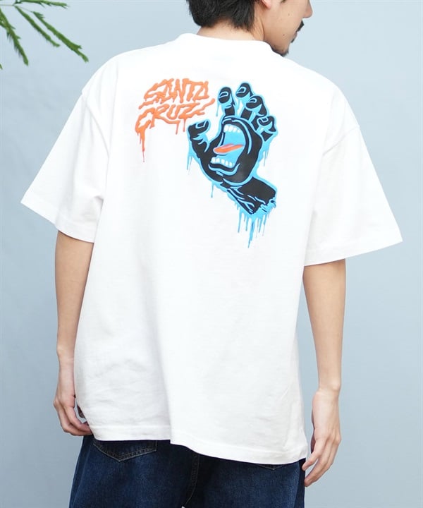 SANTACRUZ サンタクルーズ 半袖 Tシャツ メンズ バックプリント ロゴ スクリーミングハンド 502252403 ムラサキスポーツ限定(WHITE-M)