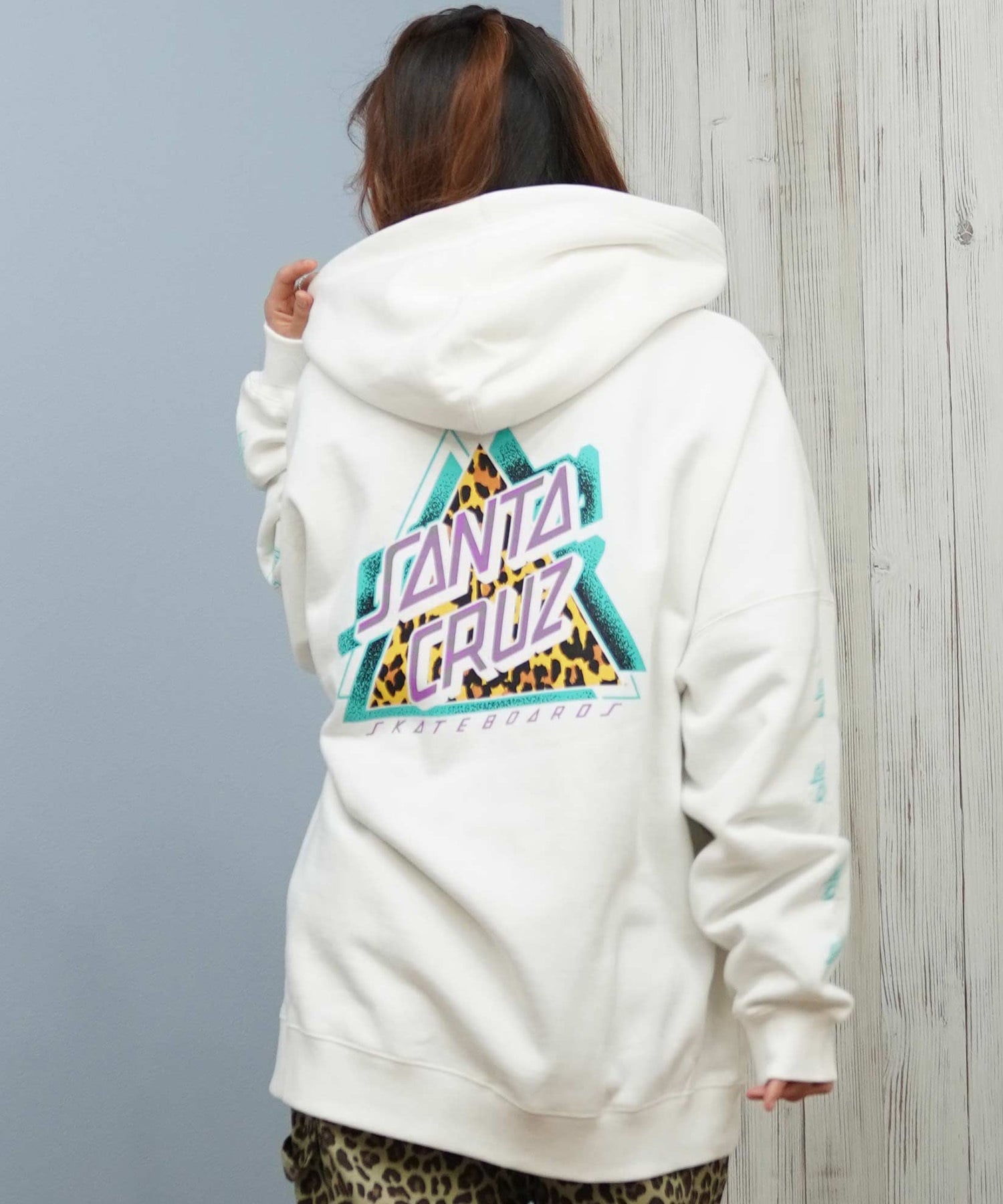 SANTA CRUZ サンタクルーズ ジップアップ パーカー レディース バックプリント ロゴ 502254331 ムラサキスポーツ限定(OFFWT-M)