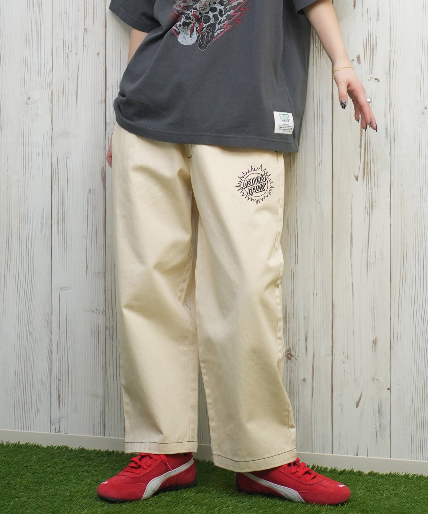 SANTACRUZ サンタクルーズ ロングパンツ レディース デニム イージーパンツ 502251531 ムラサキスポーツ限定(NTBKS-M)