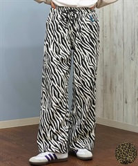 SANTACRUZ サンタクルーズ ロングパンツ レディース ヒョウ柄 レオパード柄 ゼブラ柄 チノ ワークパンツ 502254531(LEOBR-M)