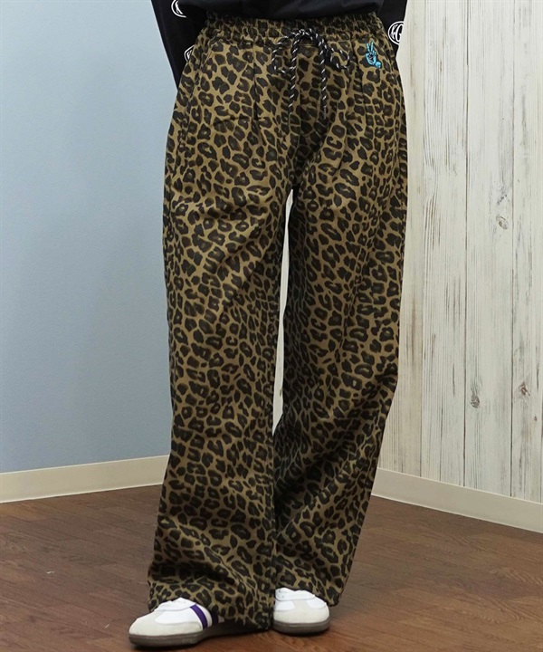 SANTACRUZ サンタクルーズ ロングパンツ レディース ヒョウ柄 レオパード柄 ゼブラ柄 チノ ワークパンツ 502254531(LEOBR-M)