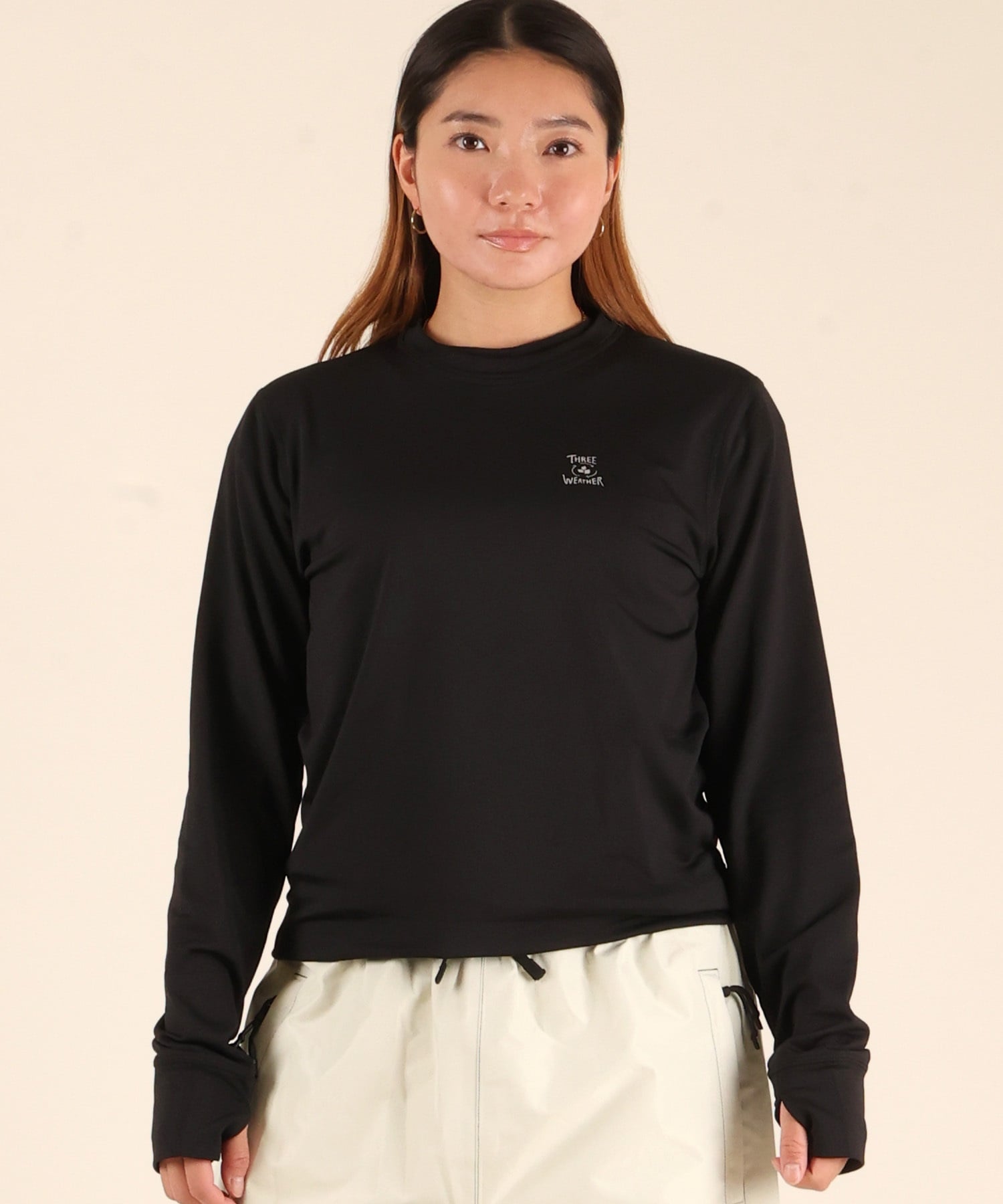 THREE WEATHER スリーウェザー WS WARM TOPS MTWO-008C スノーボード インナー 【2526】(BLACK-SM)
