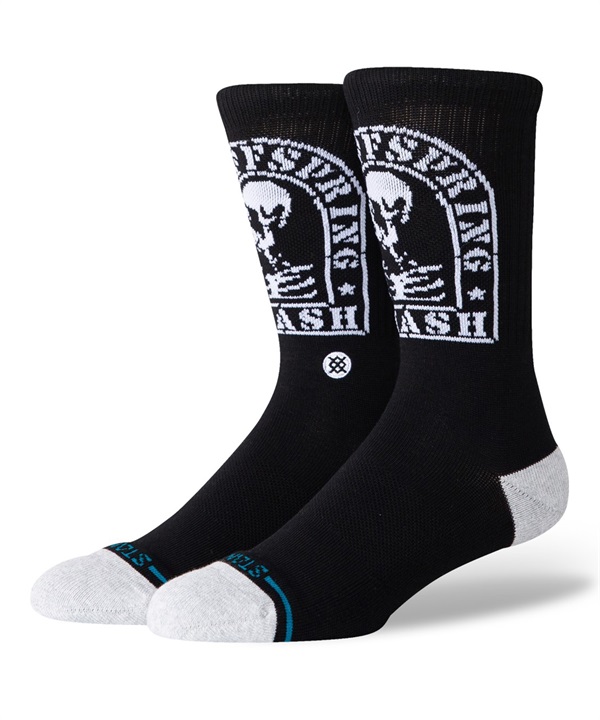 STANCE スタンス ソックス 靴下 THE OFFSPRINGコラボモデル SMASHED CREW A556A25SMA#BLK