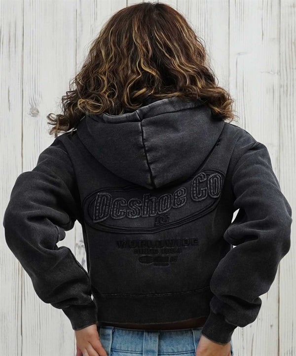 DC ディーシー ジップアップ パーカー レディース クロップド丈 ショート丈 セットアップ対応 裏起毛 LZP254307