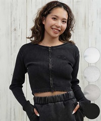 DC ディーシー 長袖 Tシャツ ロンT レディース クロップド丈 ショート丈 ジップアップ TELECO ZIP CARDIGAN LCD254310(BES-M)