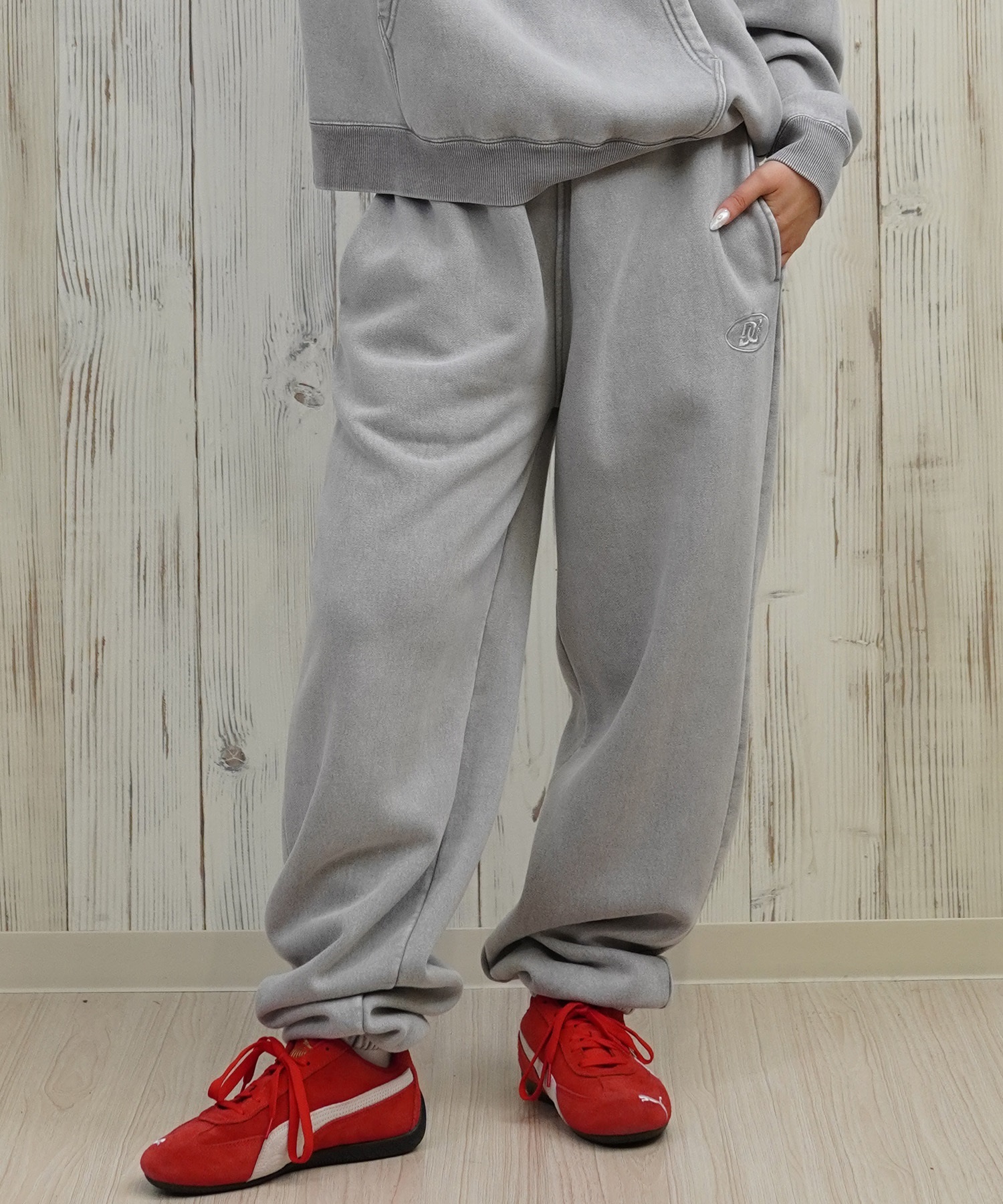 DC ディーシー ロングパンツ レディース スウェット パンツ 裏起毛 ワイド スウェットパンツ LPT254304(GRS-M)