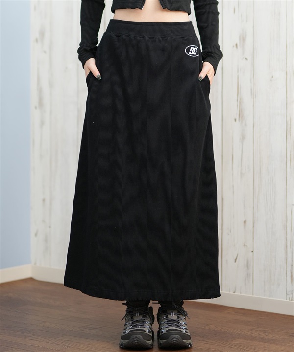 DC ディーシー スカート レディース ロングスカート リブ スリット LSK254318M ムラサキスポーツ限定