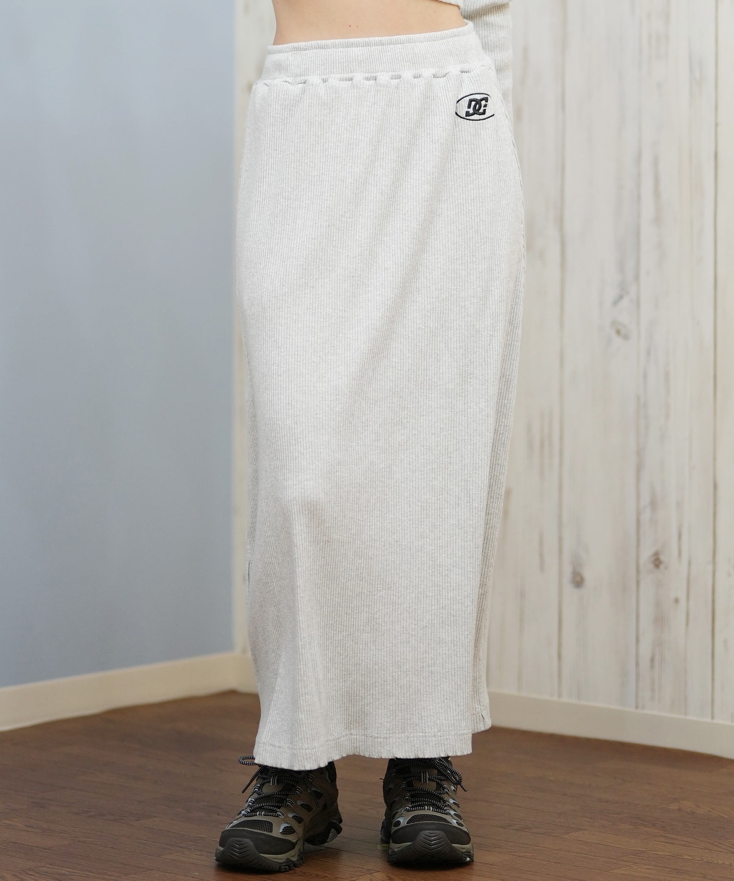 DC ディーシー スカート レディース ロングスカート リブ スリット LSK254318M ムラサキスポーツ限定(GRY-M)