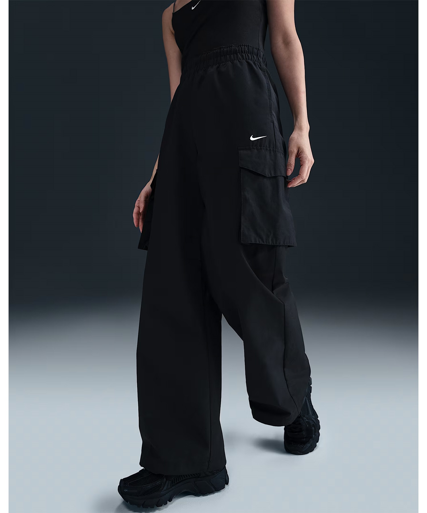 NIKE ナイキ ロングパンツ レディース カーゴ パンツ シンプル ロゴ HM6977-010(010-S)
