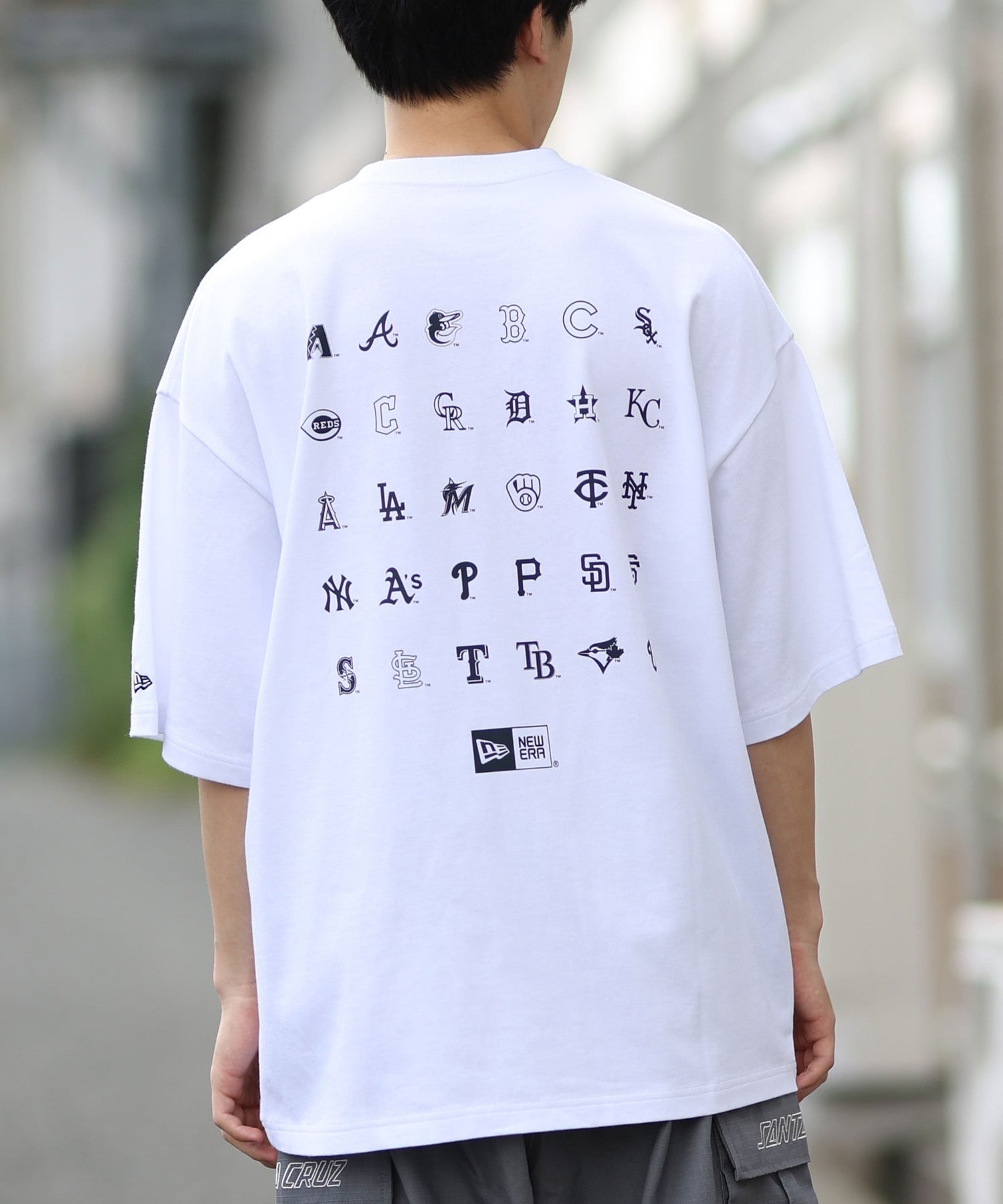 NEW ERA ニューエラ 半袖 Tシャツ メンズ バックプリント MLB ロゴ オーバーサイズ 14410063(WT-M)
