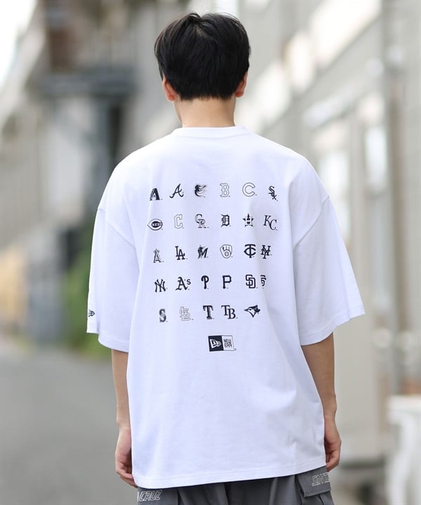 NEW ERA ニューエラ 半袖 Tシャツ メンズ バックプリント MLB ロゴ オーバーサイズ 14410063(WT-M)