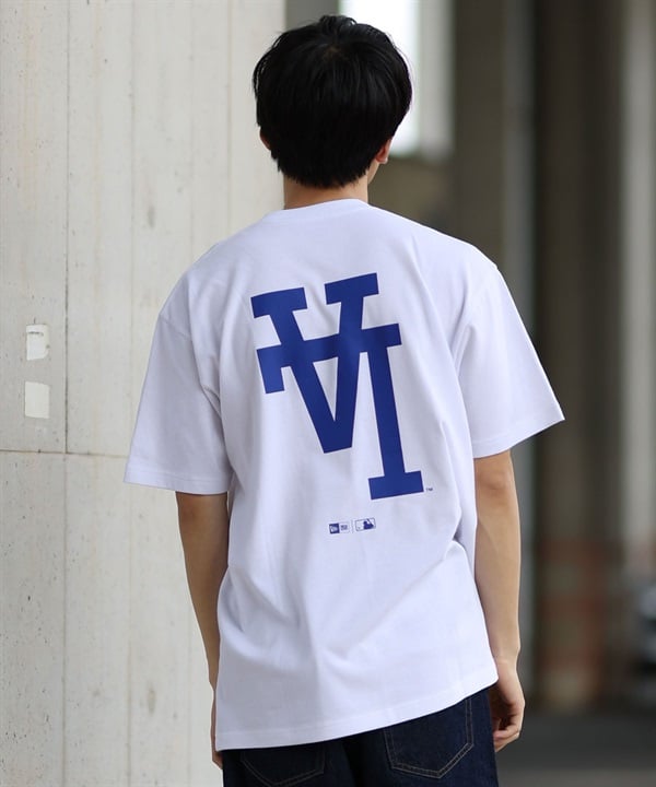 NEW ERA ニューエラ 半袖 Tシャツ メンズ バックプリント ロサンゼルス・ドジャース 14410095(WT-M)