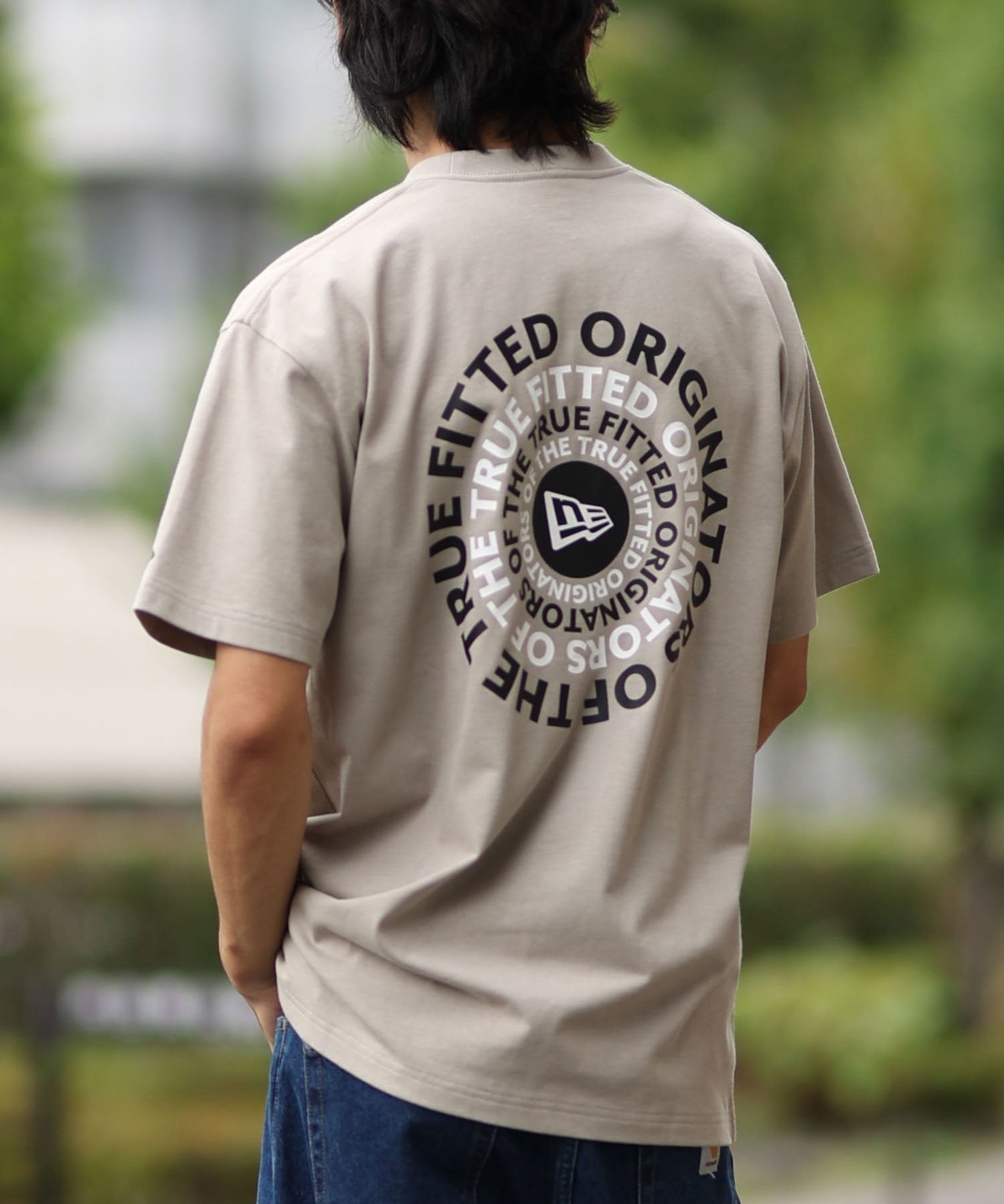 NEW ERA ニューエラ 半袖 Tシャツ メンズ ロゴ バックプリント Circle OOTTF 14410111(BE-M)