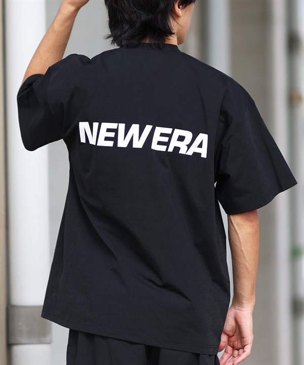 NEW ERA ニューエラ ラッシュガード メンズ 半袖 Tシャツ バックプリント 水陸両用 ユーティリティ UVカット 14391955(BK-M)