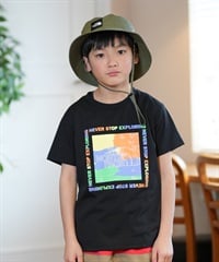 THE NORTH FACE ザ・ノース・フェイス Tシャツ キッズ 半袖 吸汗速乾 UVカット ショートスリーブゲットモテッドグラフィックティー NTJ32575(K-130cm)