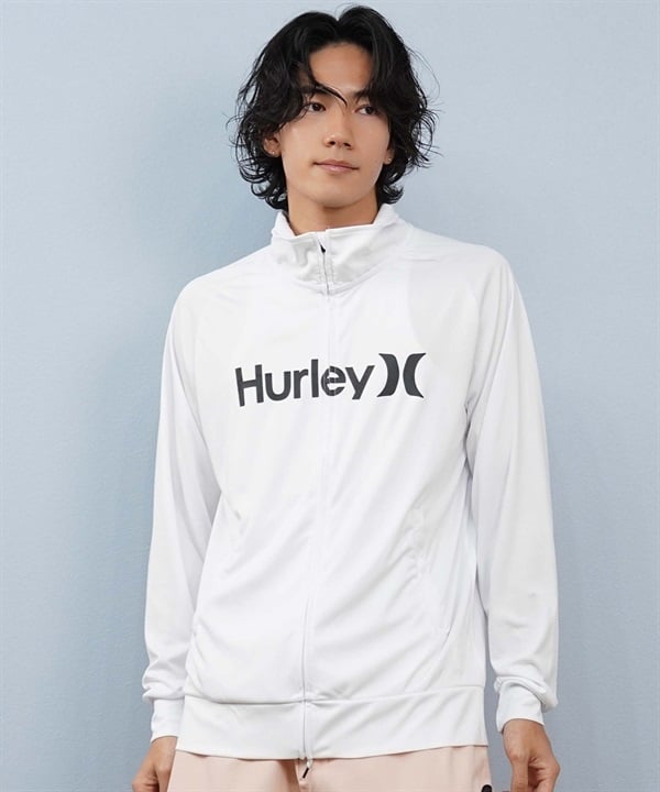 Hurley ハーレー 水着 ラッシュガード 長袖 Tシャツ ロンT メンズ UVカット ロゴ ジップアップ MSRG251012