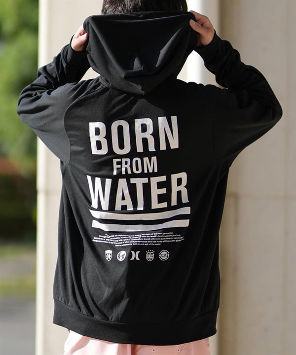 Hurley ハーレー 水着 ラッシュガード 長袖 ジップアップ パーカー メンズ バックプリント 水陸両用 吸水速乾 UVカット MUFZ251015