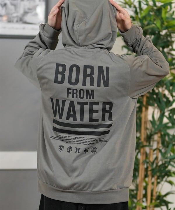 Hurley ハーレー 水着 ラッシュガード 長袖 ジップアップ パーカー メンズ バックプリント 水陸両用 吸水速乾 UVカット MUFZ251015