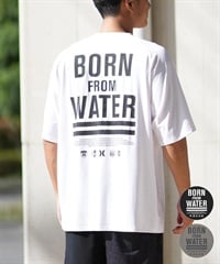 Hurley ハーレー ラッシュガード 半袖 メンズ Tシャツ バックプリント オーバーサイズ 水陸両用 UVカット MUSS251030(WHT-M)