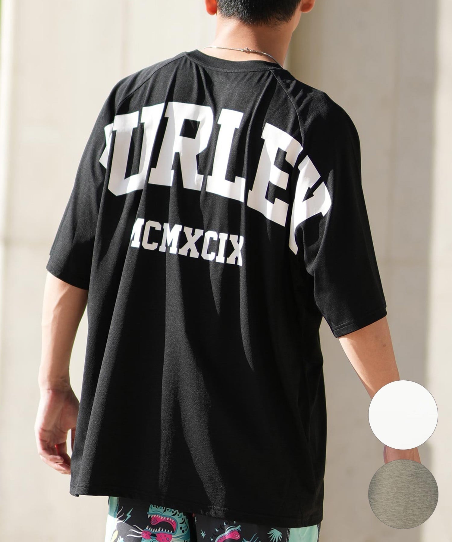 Hurley ハーレー ラッシュガード メンズ 半袖 Tシャツ バックプリント オーバーサイズ UVカット MUSS251035(WHT-M)