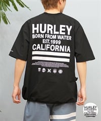 Hurley ハーレー ラッシュガード 半袖 メンズ Tシャツ バックプリント オーバーサイズ 水陸両用 UVカット MUSS251085(WHT-M)